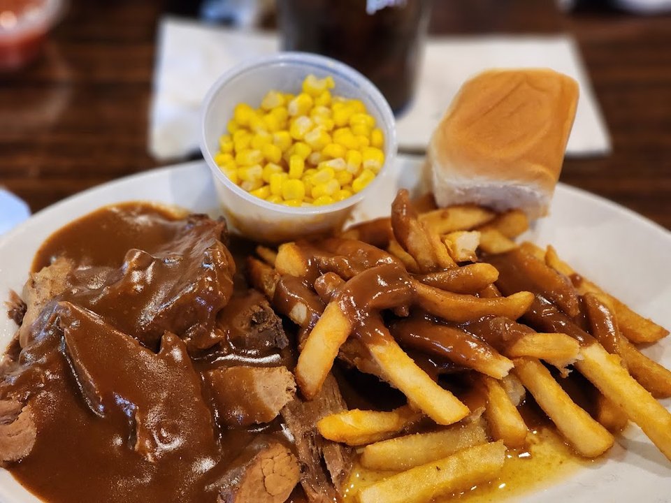 Roast Beef and French Fries with Gravy